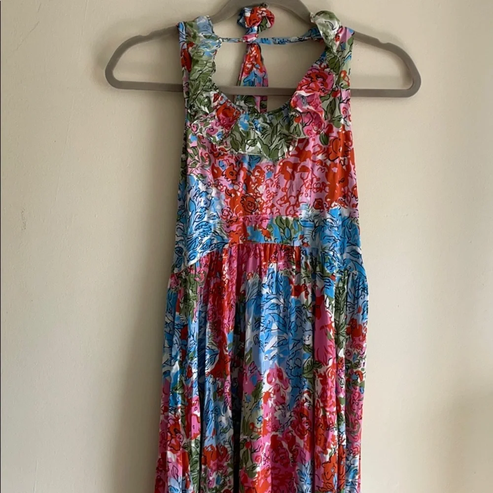 S/W/F floral halter neck maxi guest wedding small dress NWT - Picture 3 of 7